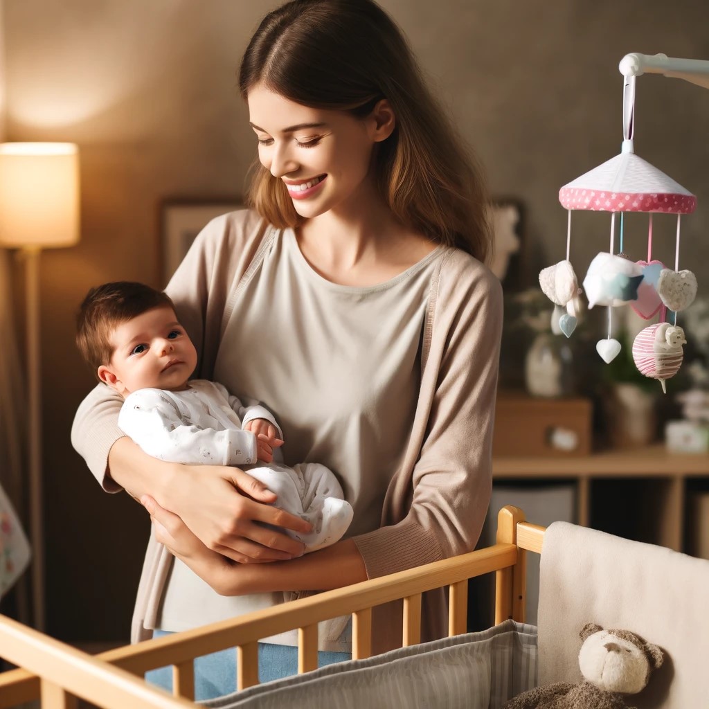 baby's crib is fitted with pressure sensing resistor