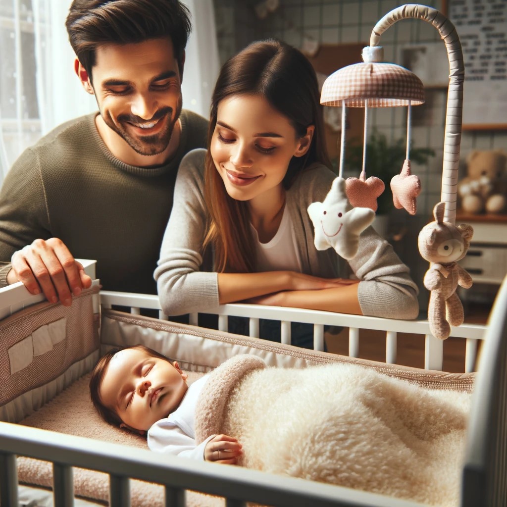 baby's crib is fitted with pressure sensing resistor